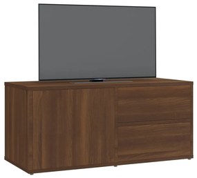 Mobile porta tv rovere marrone 80x34x36 cm in legno multistrato