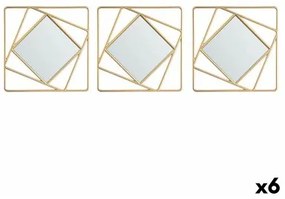 Set di Specchi Quadrato Astratto Dorato polipropilene 78 x 26 x 2,5 cm (6 Unità)