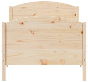 Giroletto con testiera 75x190 cm in legno massello di pino