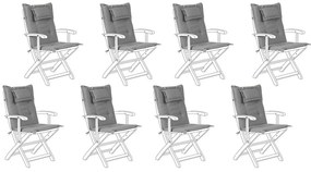 Set di 8 cuscini per sedia da esterno grigio MAUI Beliani