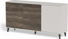 Comò Random 2 KM-1 in finitura cashmere, noce e nero – 160x40x82 cm