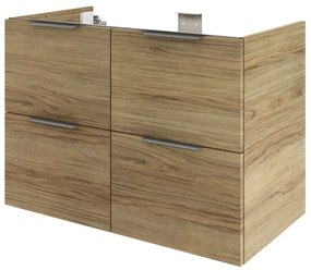 Mobile da bagno sotto lavabo SENSEA Neo lucido L 90 x H 64 x P 48 cm 4 cassetti, lavabo non incluso