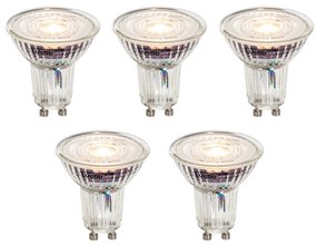 Set van 5 GU10 50mm dimbare LED lampen helder 4.9W 430 lm 2700K