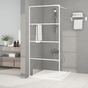 Parete Doccia Walk İn Bianca 90x195 Cm Vetro Trasparente Esg /