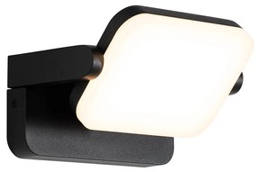 Lampada da parete per esterni nera con LED orientabile - Kamile