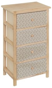 Cassettiera alta in legno massiccio di pavlovnia in colore naturale 40x73 cm - Casa Selección