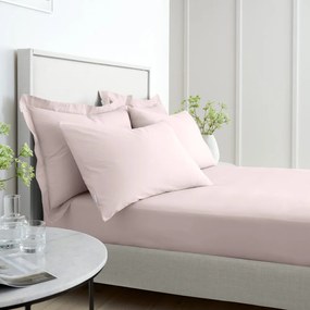 Lenzuolo con angoli rosa in percalle di cotone 90x190 cm Cotton Percale – Bianca