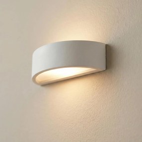 Applique da Parete E14 Curva Bidirezionale in Gesso Pitturabile