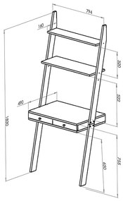 Piantana bianca con piano di lavoro e cassetto Leno - Ragaba
