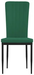 Sedie da pranzo 4 pz verde scuro in velluto