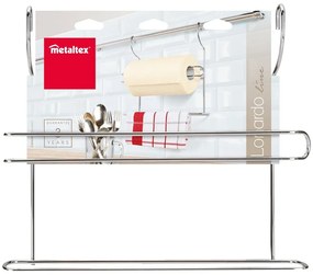 Supporto da appendere per asciugamani da cucina in acciaio cromato color argento Lonardo - Metaltex