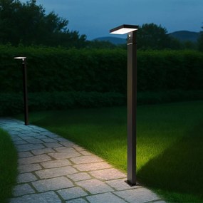 Paletto da giardino Solare Nero 100cm con Sensore di Mov. e Picchetto Colore Bianco Naturale 4.000K