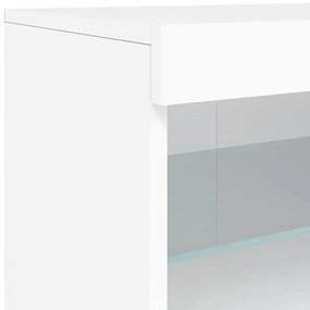 Credenza con Luci LED Bianca 60x37x67 cm