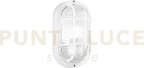 Plafoniera turtle bianca ovale 1 luce attacco e27 ip54 12x10,5x20,5cm