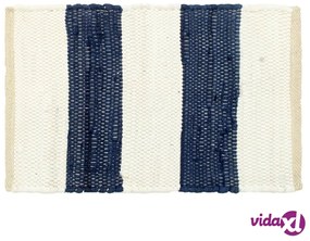 vidaXL Tovagliette 4 pz Chindi a Strisce Blu e Bianco 30x45 cm Cotone