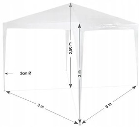 Gazebo da giardino in blu HOLLA GARDEN 3 x 3 x 2,5 m