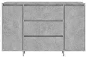 Credenza con 3 cassetti grigio cemento 120x41x75 cm truciolato