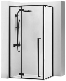Rea Fargo box doccia 100x80 cm rettangolare nero semiopaca/vetro trasparente REA-K6950
