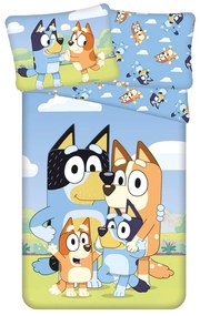 Set copripiumino e federa da bambini in cotone per letto singolo 140x200 cm Bluey – Jerry Fabrics