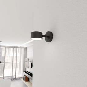Applique Minimal Hermes Acciaio Nero 1 Luce Gx53 Ip20