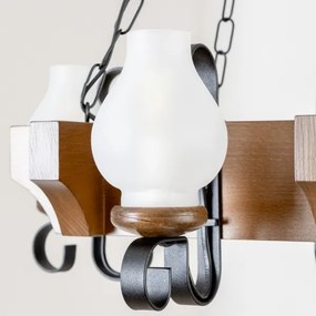 Brilagi - Lampadario a sospensione con catena QUEEN 4xE14/40W/230V faggio/noce