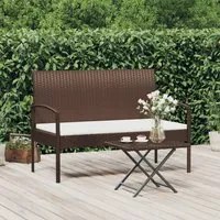 Panca da Giardino con Cuscino Marrone 105 cm in Polyrattan 362165