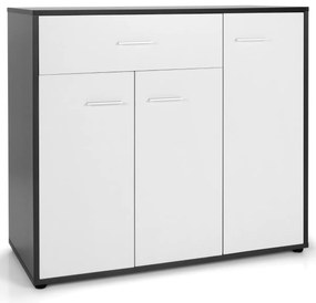 Costway Mobile credenza moderno con cassetto 3 ante ripiano regolabile, Armadietto per cucina sala da pranzo 88x40x80cm