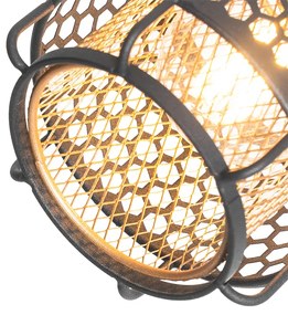 Lampada da terra di design nera con oro 3 luci - Noud