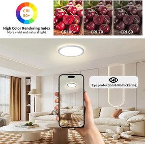 Brilagi - Lampada da soffitto per bagno ULTRASOTTILE LED/12W/230V Ø 22,5 cm argento IP54