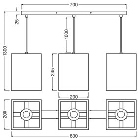 Ledvance - Lampadario a sospensione con filo DECOR CARDBOARD 3xE27/15W/230V