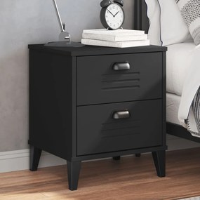 Comodino Vıken Nero İn Legno Multistrato /