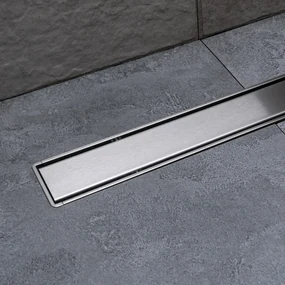 Canalina Di Scarico a Pavimento Piastrellabile 45 Cm Karag "Primo Compact Line" Cromo Lucido