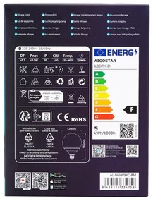 Lampadina LED RGBW dimmerabile MESH G120 E27/4,9W/230V 2700-6500K + +TC - Aigostar