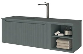 Mobile da bagno sospeso sotto lavabo L 110.5 x H 46 x P 46 cm blu laccato, 1 cassetto MADERO KIMONO