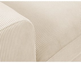 Divano letto in velluto a coste beige, angolo destro Moghan - Micadoni Home