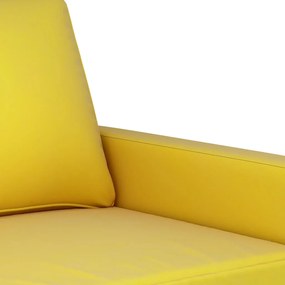 Set di divani 2 pz con cuscini giallo in velluto