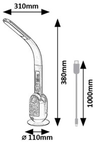 Rabalux 74230 - LED RGB Lampada da tavolo dimmerabile FIGEN LED/5W/230V nero