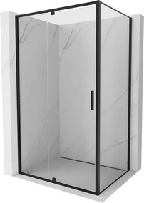 Mexen Exo cabina doccia a battente 120 x 90 cm, trasparente, nero - 819-120-090-70-00