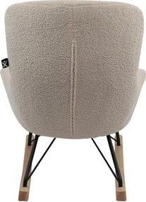 Poltrona per bambini a dondolo beige con rivestimento in bouclé Rocky – Vipack