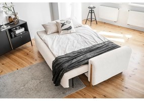 Divano color crema allungabile/con contenitore e rivestimento in bouclé 244 cm Arcadova – ELTAP