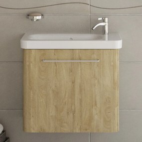 Kamalu - Mobiletto bagno 60 cm profondità ridotta colore rovere | LAC-IRIS-60-R