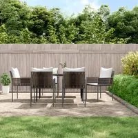 Sedie da Giardino con Cuscini 6pz Marroni 54x61x83cm Polyrattan 3187088