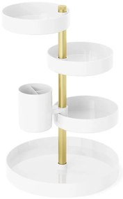 Organizer da bagno in plastica bianca per cosmetici Pirouette - Umbra