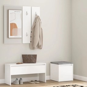 Set Di Mobili Da Corridoio Bianco İn Legno Multistrato /