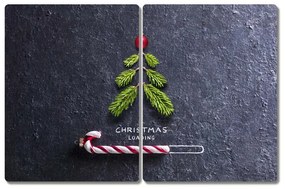 Tagliere in vetro Albero di Natale astratto Natale Inverno 60x52 cm