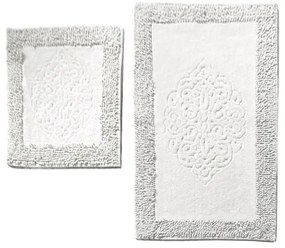 SET 2x Tappeto bagno PIANTE 60x100 cm bianco