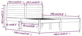 Giroletto in Legno Massello 135x190 cm Small Double