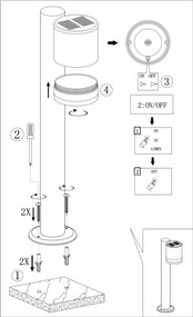 Paletto da Giardino Solare Bianco da 100cm IP54 in Alluminio Colore Bianco Naturale 4.000K