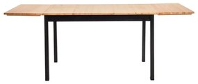 Tavolo da pranzo pieghevole in pino con struttura nera , 120 (200) x 70 cm Brisbane - Bonami Essentials