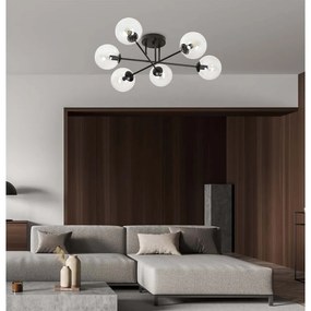 Lampadario da soffitto Brendi 6B Nero con sfere trasparenti E14 Colore del corpo Nero